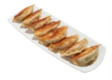 Golden crispy pan-fried dumplings with juicy filling at BBQ House